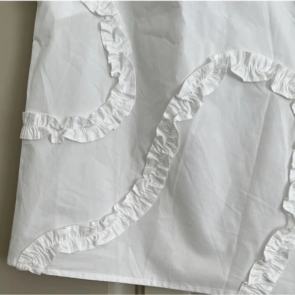 kate spade new york Raised Ribbon Shirt in White Women’s Size XL - Picture 6 of 10